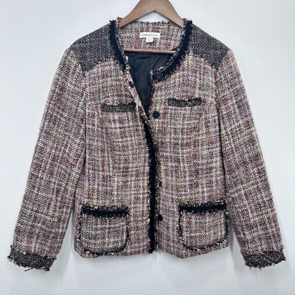 Coldwater Creek Size 16 Tweed Jacket Classic‎ Career Feminine Academia Fall